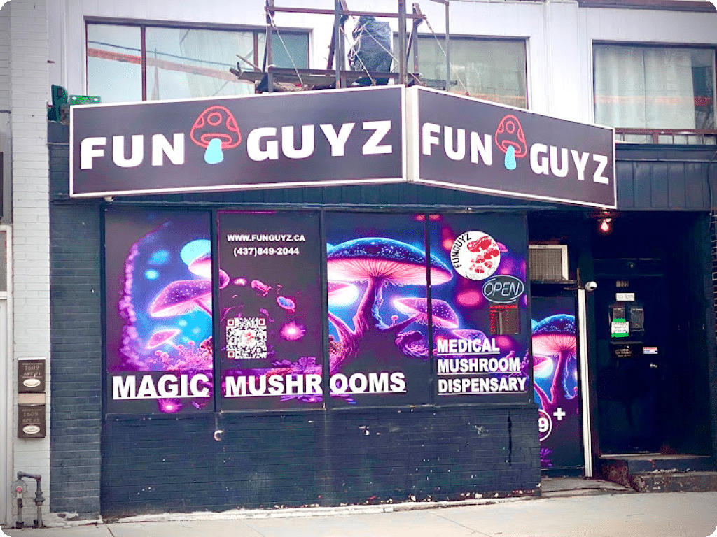 funguyz-magic-mushroom-dispensary-1607-queen-street-east-1 (1) Entrance to Funguyz Magic Mushroom Dispensary on Queen Street East, from the street