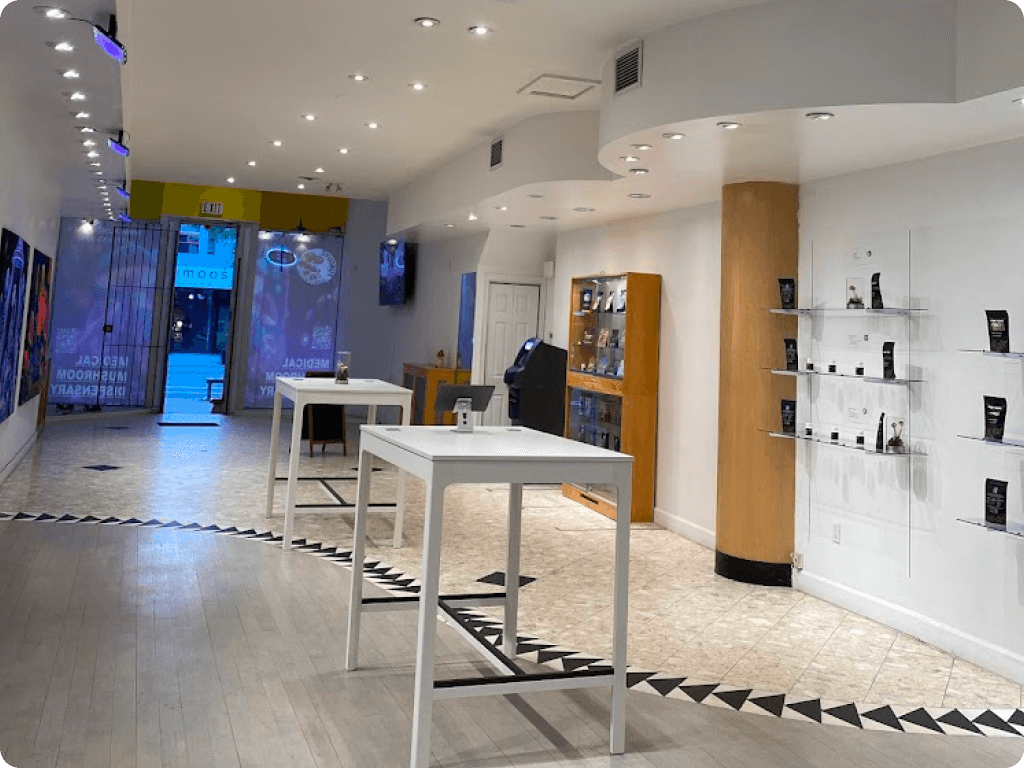 The interior of Funguyz magic mushroom dispensary on Danforth Avenue
