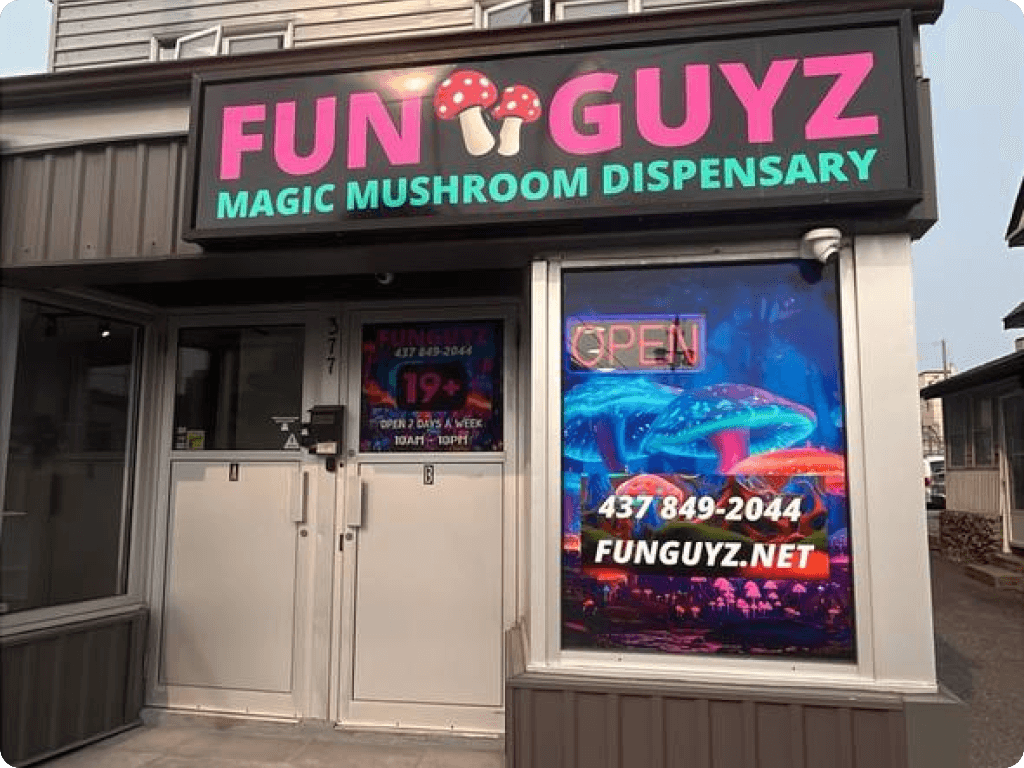 funguyz-magic-mushrooms-dispensary-ottawa-churchill-1 Funguyz magic mushrooms dispensary in Ottawa on Churchill Ave, the main entrance area from the street